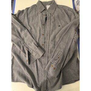 brooks brothers regent fit flannel button down Grey Shirt Button Up Men's